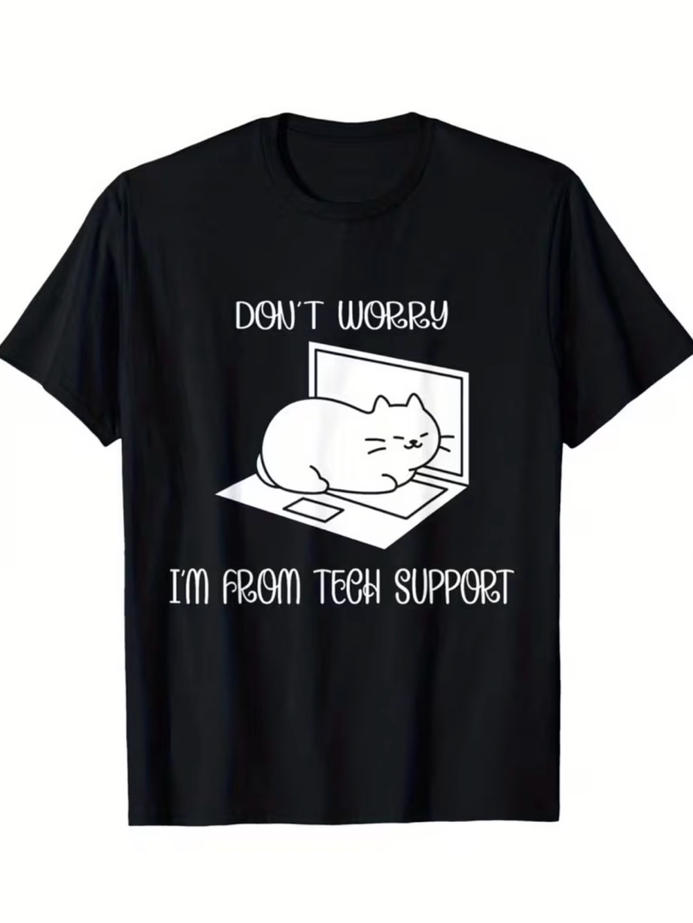Don’t Worry I’m From Tech Support Black Cat T-Shirt Unisex Men’s L/Women XL NWOT